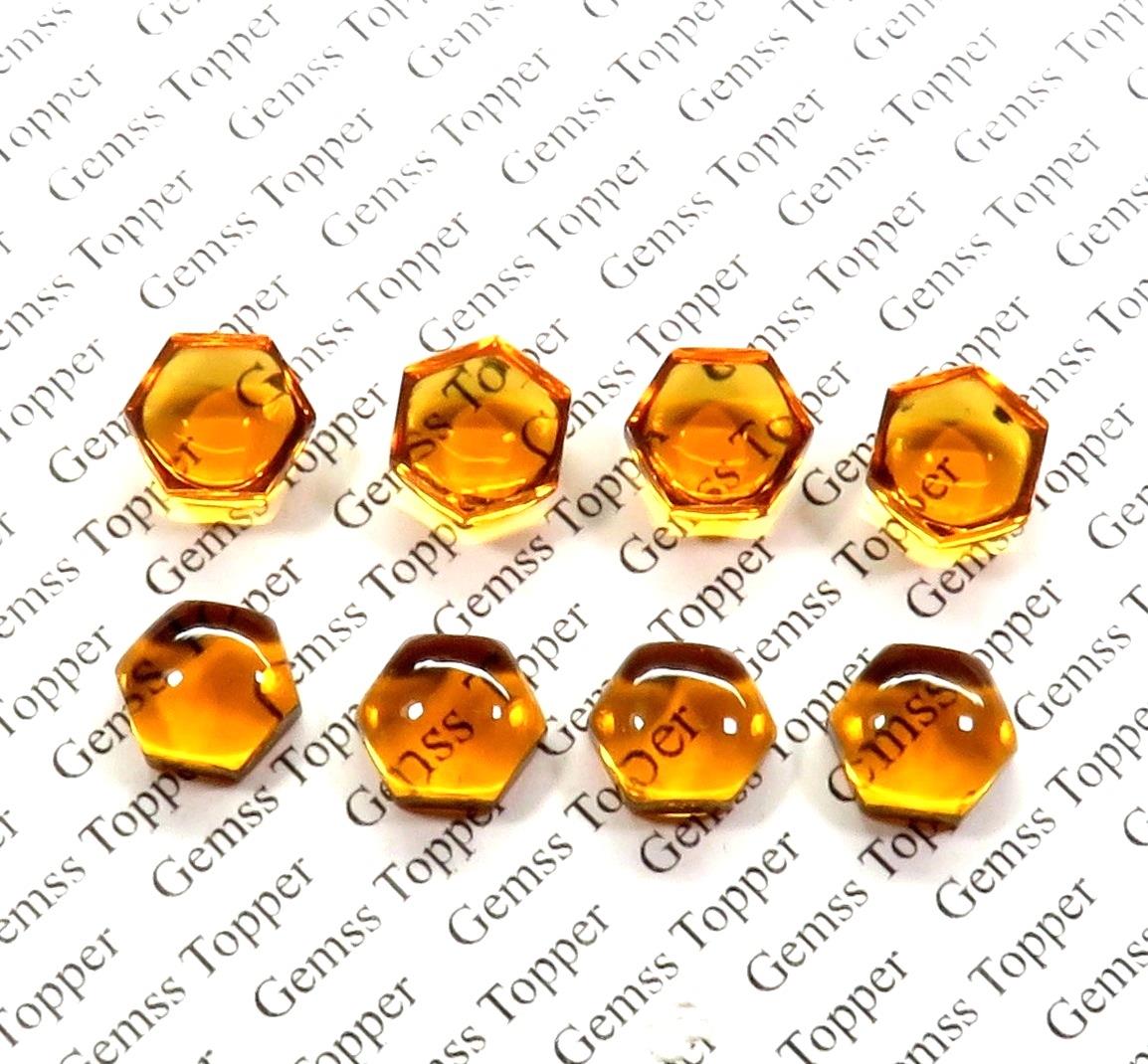 Citrine 10x10 mm Hexagon Cabochon